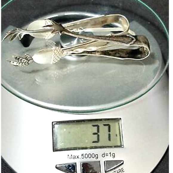 Solid Sterling Tongs Set of Three Ice Cheese Vegetable Serving Server - Picture 6 of 6